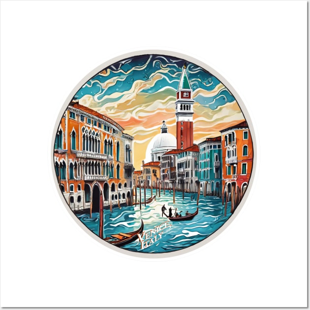 Vintage Retro Sticker - Venice Italy Serenity Wall Art by POD24